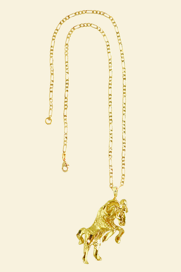 The Ram (Ariess) - 24K Gold Filled Vintage Necklace
