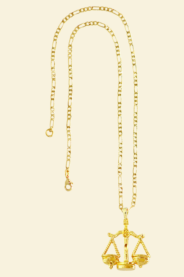 The Scales (Libra) - 24K Gold Filled Vintage Necklace
