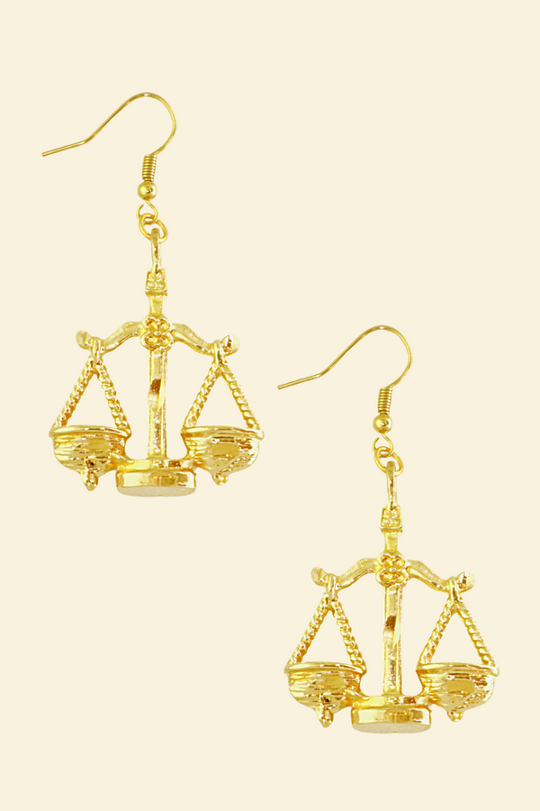 The Scales (Libra) - 24K Gold Filled Vintage Earrings