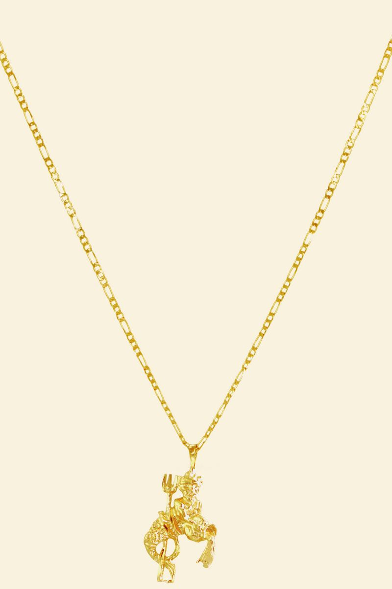 The Water Bearer (Aquarius) - 24K Gold Filled Vintage Necklace