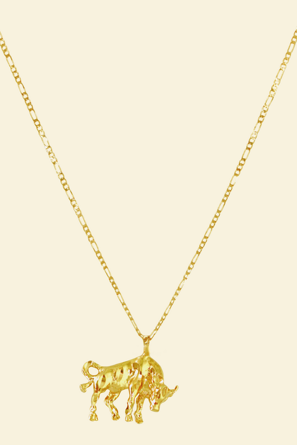 The Bull (Taurus) - 24K Gold Filled Vintage Necklace