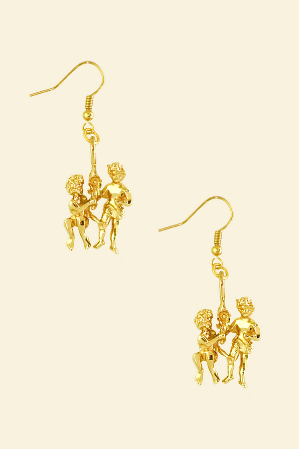 The Twins (Gemini) - 24K Gold Filled Vintage Earrings