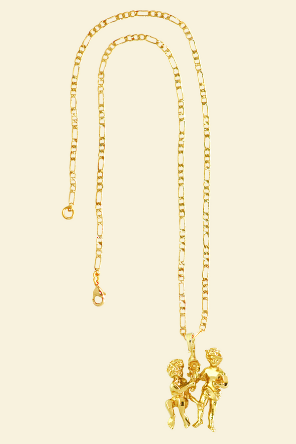 The Twins (Gemini) - 24K Gold Filled Vintage Necklace
