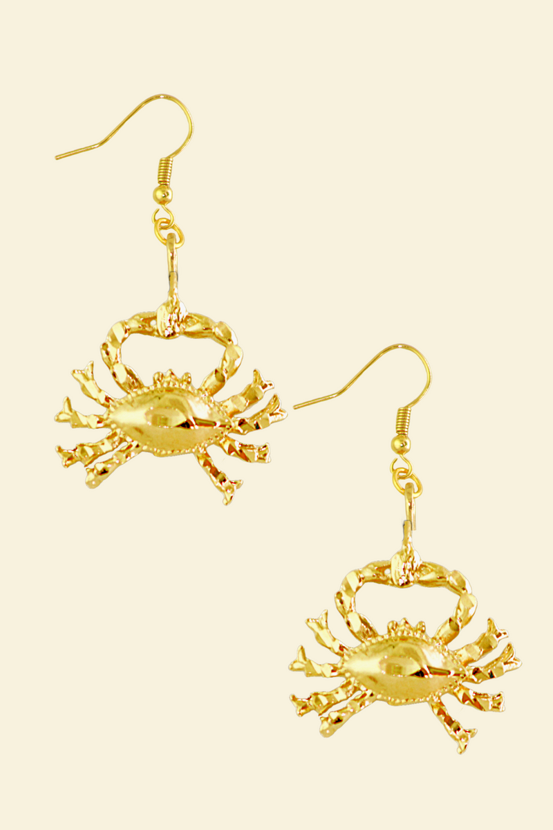 The Crab (Cancer) - 24K Gold Filled Vintage Earrings