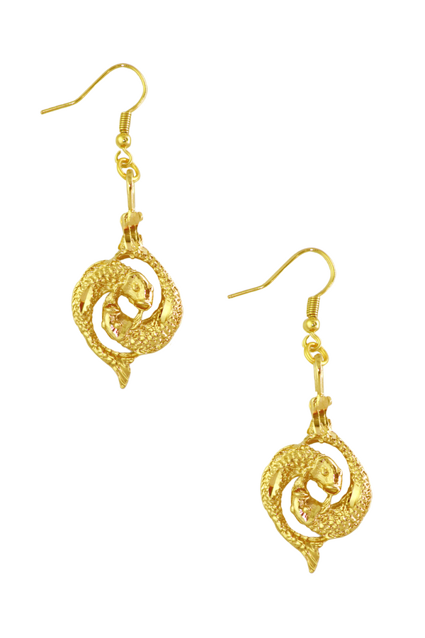 The Fish (Pisces) - 24K Gold Filled Vintage Earrings